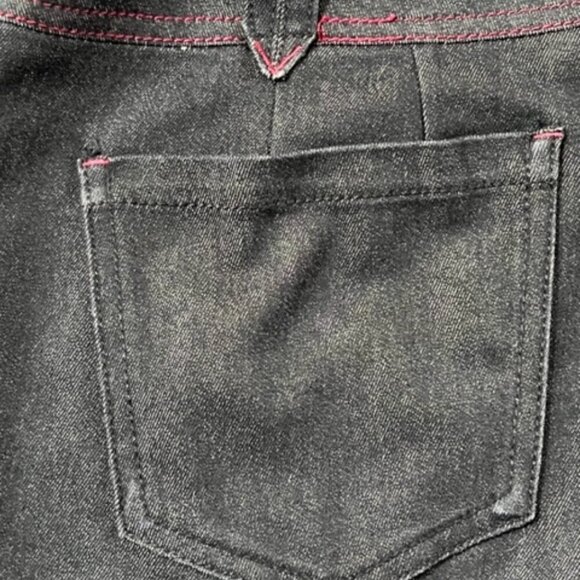 A Line Women's Stretch Straight Leg Black Denim Look Pants Lightweight Size 12 - Picture 8 of 12